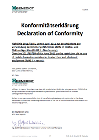 ROHS Declaration of Conformity Download PDF
